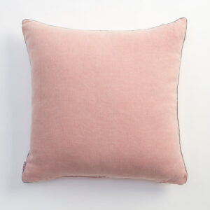 Baby Pink Linen with Black & White Micro Piping 60 x 60