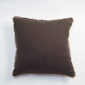Chocolate Linen and linny Stripe oxford edge detail 60 x 60