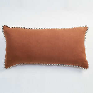 Cinnamon Linen and ticking Stripe oxford edge detail 80x40