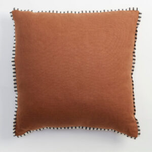Cinnamon Linen and ticking Stripe oxford edge detail 60 x 60